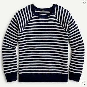 J. Crew Waffle crewneck sweatshirt in stripe